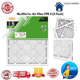 18x20x1 Air Filter Standard Pleated Fpr 5 Dust And Pollen High Quality 3-pack