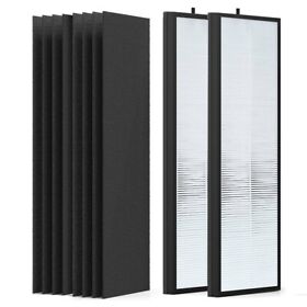Nea-f1 2-pack True Hepa Filter With 8-pack Nea-c1 Activated Carbon Replacement