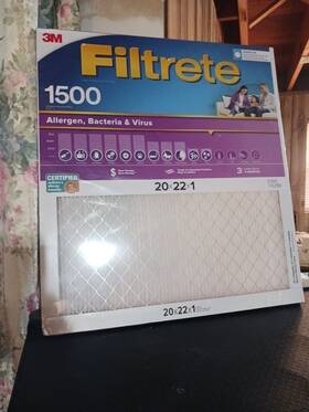 3m 068060635075 Filter 1500 20x22x1