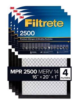 3m 076308426477 Filtrete 2500 Premium Allergen And Ultrafine Particles 16x20x1 4 Pack