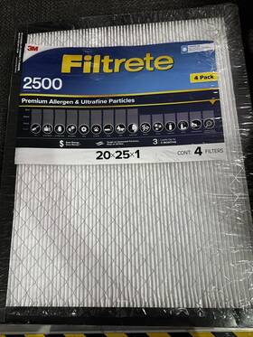 1744675 3m 2500 Series Filtrete 1 Inch Filter 20 X 25 Pack Of 4 G4