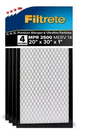 1744676 3m Filtrete 20x30x1 Premium Allergen And Ultrafine Particles Ac Filter 2500 4pack