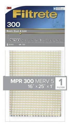 301-h-4 3m Filtrete Basic Dust And Lint Air Filter 300 Mpr 16 Inch X 25 1 Pack Of