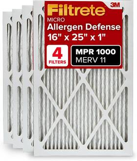 3m 313042934968 Filtrete 16x25x1 Ac Furnace Air Filter Merv 11 Mpr 1000 Micro Allergen Defens