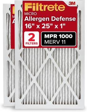 3m 313092461445 Filtrete 16x25x1 Ac Furnace Air Filter Merv 11 Mpr 1000 Micro Allergen Defens