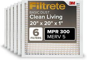 3m 313103159149 Filtrete 20x20x1 Merv 5 Pleated Electrostatic Ac Air Filter 6-pack