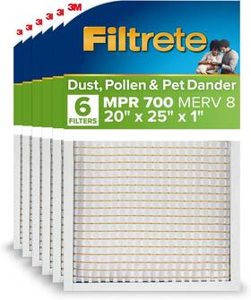 703-6pk-ec 3m Filtrete 20x25x1 Ac Furnace Air Filter Mpr 700 Merv 8 Tough On Pollen Easy O