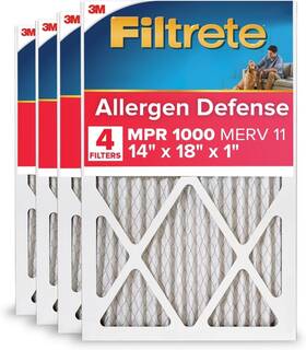 9848-4 3m 14x18x1 Furnace Air Filter Merv 11 Mpr 1000 3-month Pleated 4 Pack