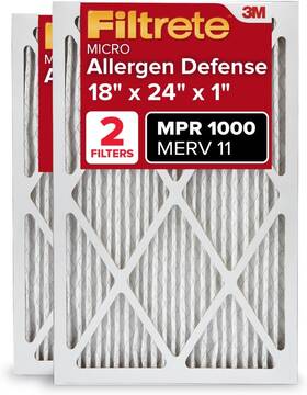 Ad21-2pk-6e 3m Filtrete 18x24x1 Ac Furnace Air Filter Merv 11 Mpr 1000 Micro Allergen Defens