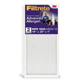 Aw04-2pk-3 3m Filtrete 14x25x1 Air Filter Mpr 1500 Merv 12 Advanced Allergen Reduction 2 Fi
