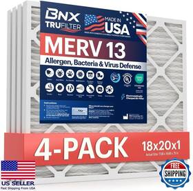 B0blfdk8x3 3m 18x20x1 Merv 13 Air Filters 4-pack - Electrostatic Pleated For Allergies