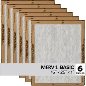Fbl01ci 3m Filtrete 16x25x1 Air Filter Merv 1 Hvac Flat Furnace Replacement 6-p