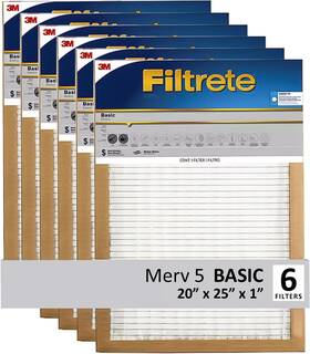 Fbl03ci 3m Filtrete 20x25x1 Air Filter Merv 5 Hvac Ac Furnace Replacement 6-pack