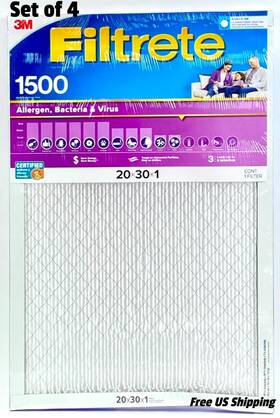 Mpr-15000 3m Filtrete Mpr 1500 20x30x1 Air Filter Advanced Allergen Protection Set Of 4