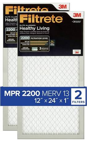 Ra20-2pk-6e 3m Elite Allergen Filtrete Ac Furnace Air Filter 12x24x1 2 Pack New Open Box