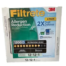 1110plus4pk-sc 4 Pack Filtrete Allergen Reduction Plus 2x Dust Filter 12 X 1