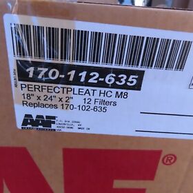 170-112-635 Aaf 18inch X 24inch 2inch Pleated Air Filter Hc M8 12 Filters