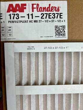 173-11-27e37e Aaf Merv 8 Air Filter 27.5 X 37.5 1 Inch True Size Box Of 12