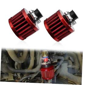 Abothgd Abo-a006 2 Pieces 12mm Universal Air Filter And Crankcase Breather Kit High Flow Red