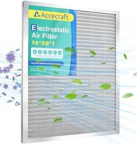 Accecraft 716032984040 16x20x1 Electrostatic Air Filter Washable And Reusable Aluminum Ac/hvac Furnace F