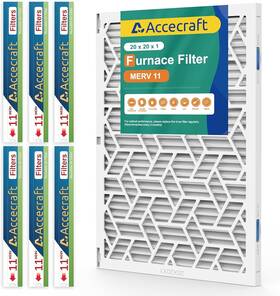 Accecraft 716032984118 20x20x1 Reusable Air Filter Frame With 6 Pack Of Filters Merv 11