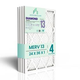 Acm13.2436.4 Accumulair Diamond 24x36x1 Merv 13 Hvac Air Filter 4-pack For Ac And Furnac