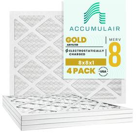 Fb08x08a Accumulair 4 Gold 08x08x1 Merv 8 Air Filter Pack