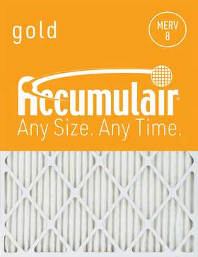 Fb20x30 Accumulair 6 20x30x1 19.5 X 29.5 Gold 1-inch Filter Merv 8 Pack