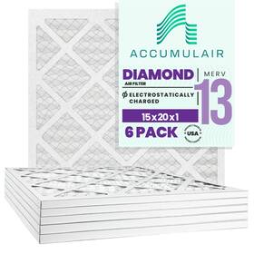 Fd15x20 Accumulair 6 Diamond 15x20x1 Merv 13 Air/furnace Filters Pack