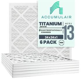 Fi24x24n Accumulair 6 24x24x1 23.38 X Titanium 1-inch Filter Merv 13 Pack