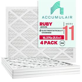 Fr16.38x21.5a Accumulair 4 16.38x21.5x1 Actual Size Ruby 1-inch Filter Merv 11 Pack