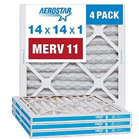 Aerostar 14x14x1 11 Pleated Air Filter Ac Furnace 4 Pack Actual
