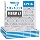 Aerostar 18x18x1 Merv 13 Pleated Air Filter Ac Furnace 6 Pack