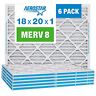 Aerostar 18x20x1 Merv 8 Pleated Air Filter Ac Furnace 6 Pack