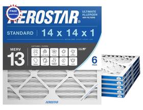 Aerostar 192212000401 Filters 14x14x1 Merv 13 6 Count Air Actual Size 13.75 Hvac Conditioning