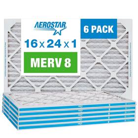Aerostar 192212000807 16x24x1 8 Pleated Air Filter Ac Furnace 6 Count Pack Of 1 Act