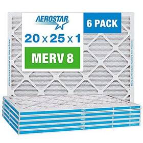 Aerostar 192212001163 20x25x1 8 Pleated Air Filter Ac Furnace Actual Size 19 3/4 Inch X 24