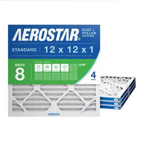Aerostar 192212001392 12x12x1 Merv 8 Air Filter 4 Count Actual Size 11.75 X 0.75 Hvac