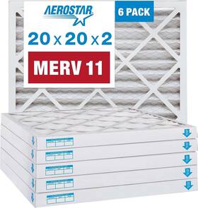 Aerostar 192212002184 20x20x2 Merv 11 Pleated Air Filter Ac Furnace 6 Pack