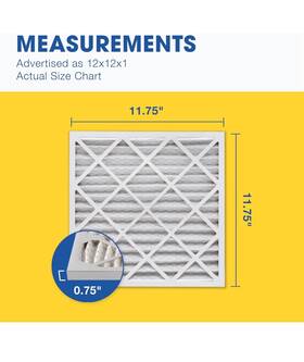 Aerostar 192212013012 2 Pack 12x12x1 Merv 13 Pleated Air Filter Ac Furnace