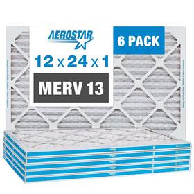 Aerostar 192212013029 12x24x1 Merv 13 Pleated Air Filter Ac Furnace 6 Pack A