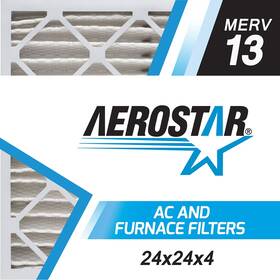 Aerostar 192212013074 24x24x4 Merv 13 Pleated Air Filter Ac Furnace 6 Pack Actu