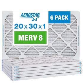 Aerostar 192212013197 20x30x1 Merv 8 Pleated Air Filter Ac Furnace Filters 6 Pack High Performance