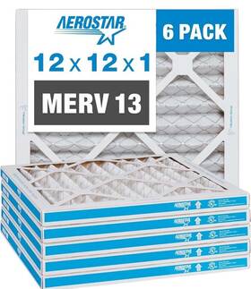 Aerostar 192212039685 12x12x1 Merv 13 Furnace Air Filter 6 Pack