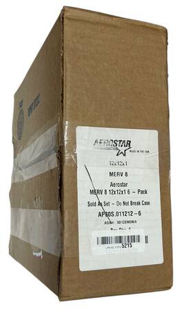 Aerostar 192212040162 12x12x1 Merv 8 Furnace Air Filters 6 Pack - Made In The Usa