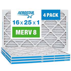 Aerostar 192212058358 16x25x1 8 Pleated Air Filter Ac Furnace 4-pack Actual Size 15