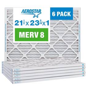 Aerostar 192212066513 21 1/2x23 5/16x1 8 Pleated Air Filter Ac Furnace 6 Pack