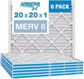 Aerostar 192212079773 20x20x1 6 Pleated Air Filter Ac Furnace Pack Actual Size 19
