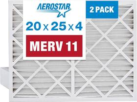 Aerostar 20x25x4 Merv 11 Pleated Air Filter Ac Furnace 2 Pack Size