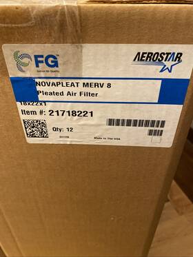 21718221 Aerostar Novapleat #21718221 Pleated Air Filter 18x22x1 Merv 8 Case Of 12